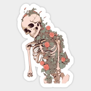 Floral Skeleton Sticker